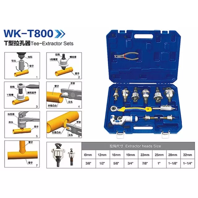T-type Hole Puller Reamer Pipe WK-T800 Copper Pipe Tee Pipe Branch Pipe Reamer