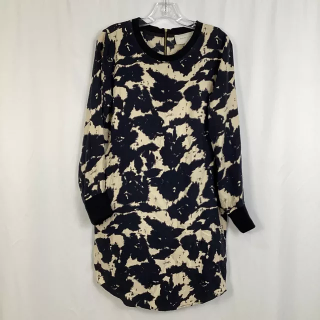 Brochu Walker Black/Cream Silk All Over Print Tunic Dress Sz S