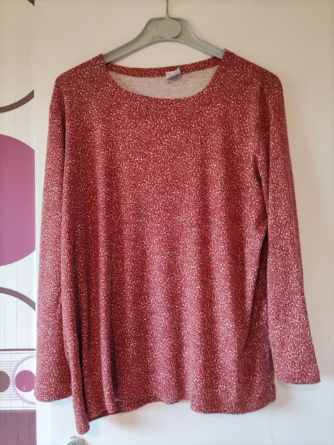 M & S Mode - Haut/teeshirt chaud - manches longues - XL (48/50) marron orangé