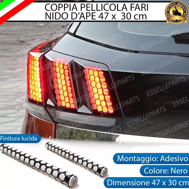 2 PELLICOLE FARI ADESIVA NIDO D'APE NERO 30 x 47 CM PER TOYOTA GT86