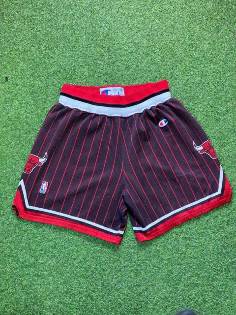 Chicago Bulls 90s Champion Black Pinstripe Shorts Vintage NBA