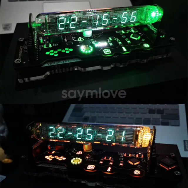 IV18 VFD TUBE Clock Refer Nixie Tube Clock RGB LED Home Decor Clock