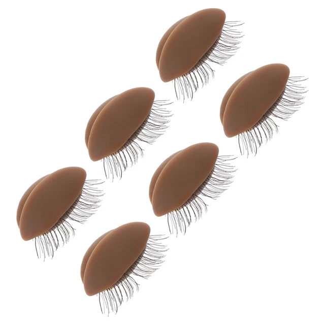 3 pares de párpados desmontables practicar con pestañas cabeza de ejercicio incorrecta