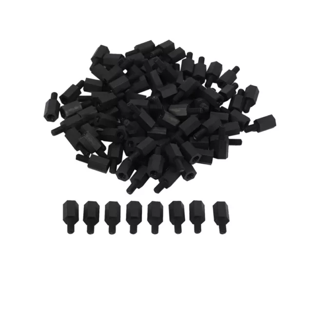 100Pcs M3 Thread 8mm+6mm PCB Fixed Nylon Hex Standoff Spacer Pillar S2I43653