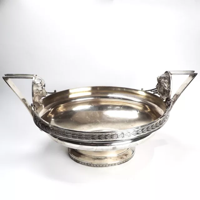 Victorian Sterling Silver Wood Hughes 1870 Medallion Figural Centerpiece Bowl