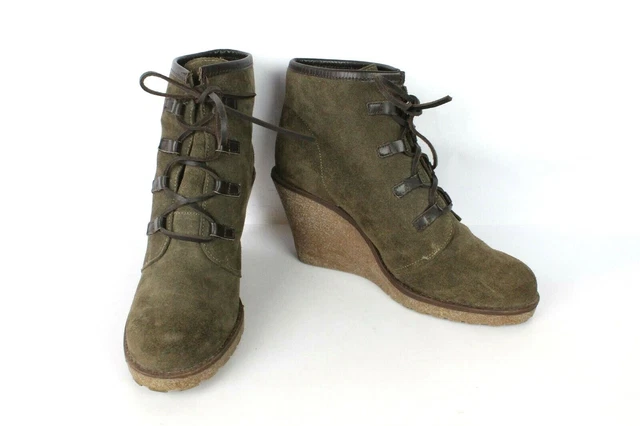 Bottines ERAM Talon Compensé Daim Marron T 38 / UK 5 TRES BON ETAT