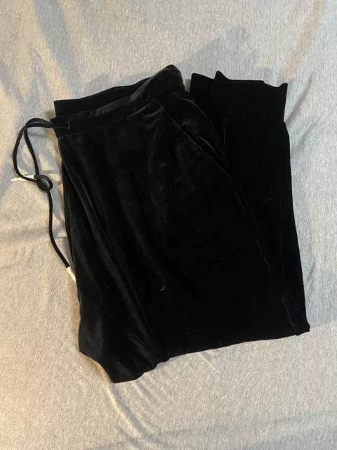 NWT Eileen Fisher Strech Velvet Knit Black Ankle Pants (XL)