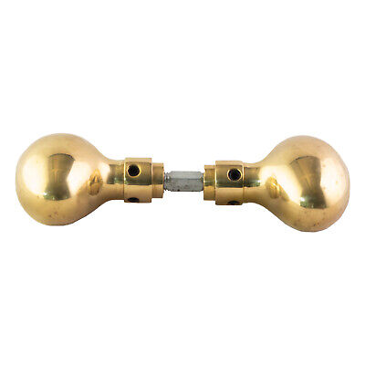 High End Heavy Oval Door Knob Set Thick Polished Brass Sold as a Pair 2