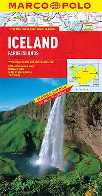 Iceland Marco Polo Map  New 2016 - Faroe Islands - Zoom System - Reykjavik Map