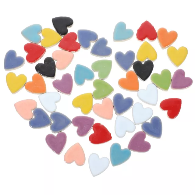 Heart Gems Ceramic Mosaic Tiles DIY Kit Mixed Color-DS