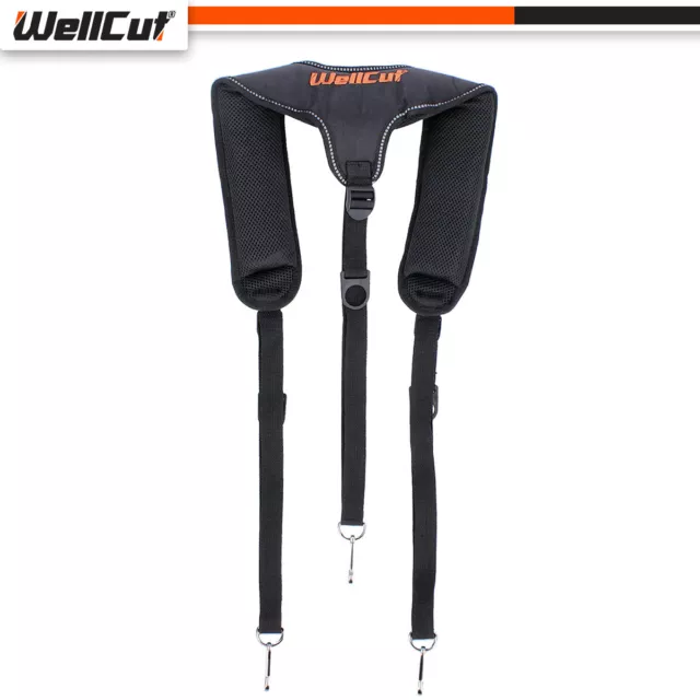 WellCut Heavy Duty Padded Work Tool Belt Suspenders Adjustable Support Straps