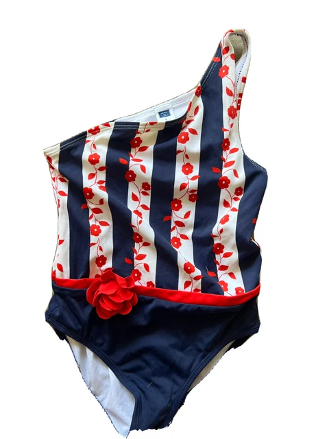 JANIE AND JACK size 5 Swimsuit Toddler Girl Blue Floral Bathing swim ruffle