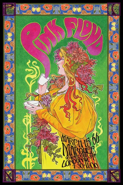 Poster Pink Floyd Tour 1966 61 x 91,5 cm