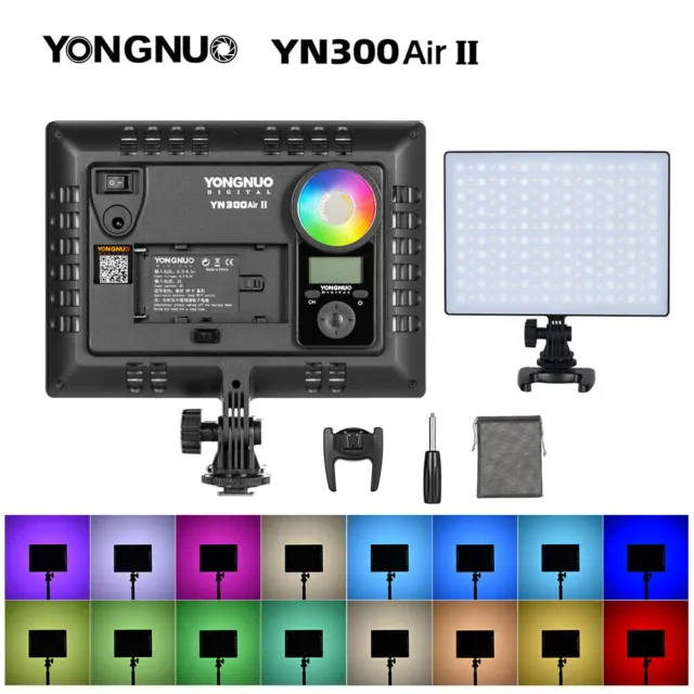 YONGNUO YN300AIR II RGB LED Cámara Video Luz Fotografía Kit de Luz para DSLR