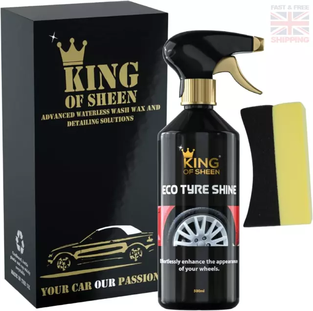 Eco Tyre Shine,Tyre Black And Applicator Sponge, 500ml King Of Sheen