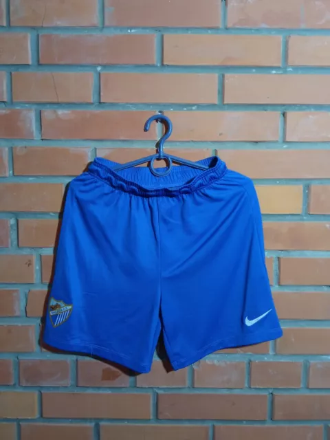 Malaga C.F. Football Soccer Shorts Blue Nike Polyester Young Size L