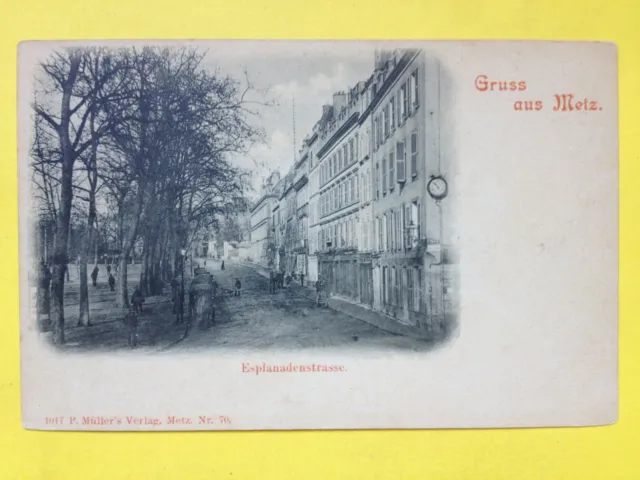 cpa postcard greeting from METZ (Moselle) ESPLANADE ROAD Rue de l'esplanade