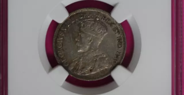 1919 C AU 53 Newfoundland 25 Cents Silver Coin NGC Graded Certified Slab 1497 3
