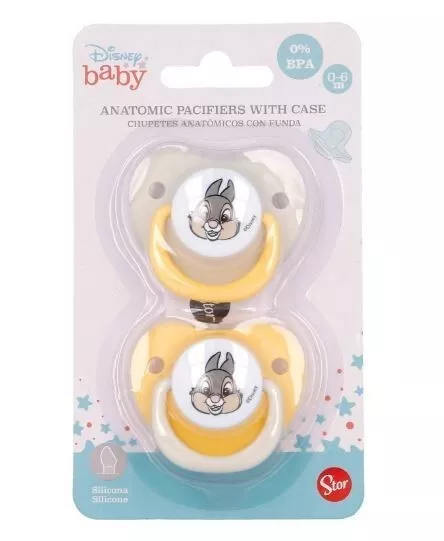 Set 2 Chupetes tetinas Chip y Chop 0 A 6 Meses Disney baby licencia oficial