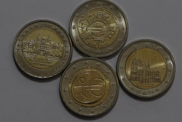 🧭 🇩🇪 Germany 2 Euro - 4 Commemorative Coins B56 #45