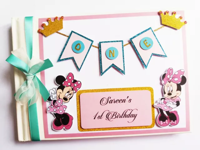 Princesa Bebé Minnie Cumpleaños Personalizado Libro de Visitas, Álbum Minnie, Regalo