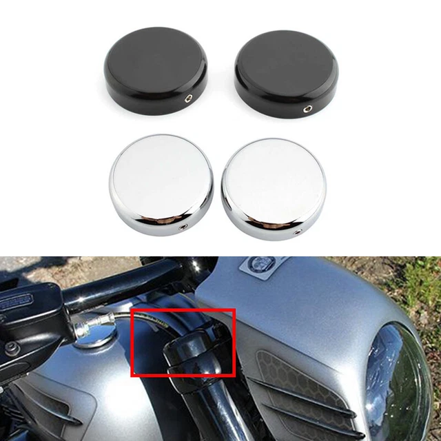 Tappi Copri Asse Anteriore HDBUBALUS Per Harley Davidson - Set 2 Pezzi, Nero - Foto 2
