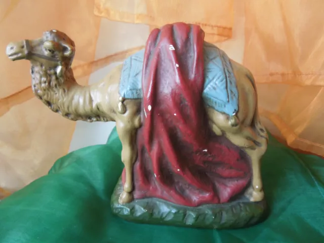 Krippenfigur Kamel - Gips - alte Figur  - tolle Farben - schöner Zustand