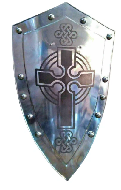 Medieval Knight Templar Crusader Metal Shield Armour Battle Ready Larp Sca Gift