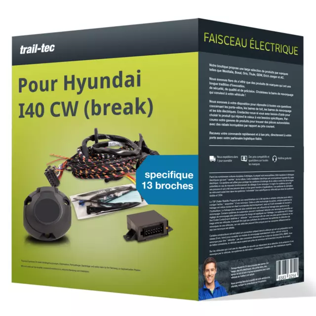 Faisceau spécifique 13 broches pour HYUNDAI I40 CW (break) type VF trail-tec TOP