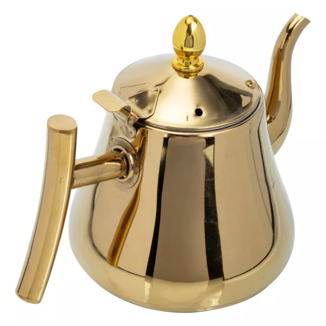 Stainless Steel Teapot Coffee Kettle with Strainer Water Pitcher Lid