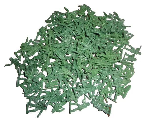 Lot of 50 Green Plastic Mini Army Men 1" Inch Bulk Action Figures Toy Soldiers