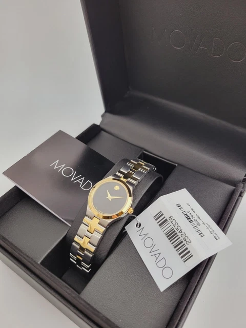 $1095 MSRP | Movado Women’s Juro Two Tone Black Dial Swiss Watch - 0607445 NEW