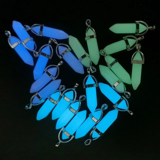 Wholesale 10pc/lot Glow In The Dark Luminous Stone Pendant Moonstone Hexagonal