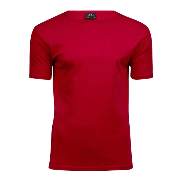 Tee Jays - Camiseta básica de manga corta con cuello redondo para hombre