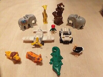 Lot De Lego Duplo : Safari, Cirque, Zoo : 8 Animaux, 2 Vehicules, 1 Personnage