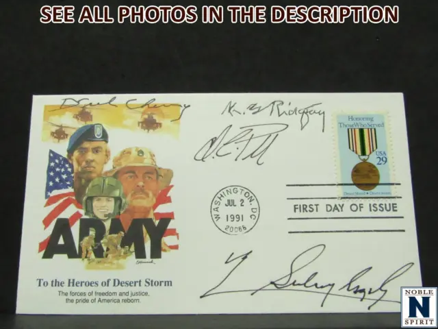 NobleSpirit No Reserve MR} US 1991 Desert Storm FDC Signed By Dick Chaney +3