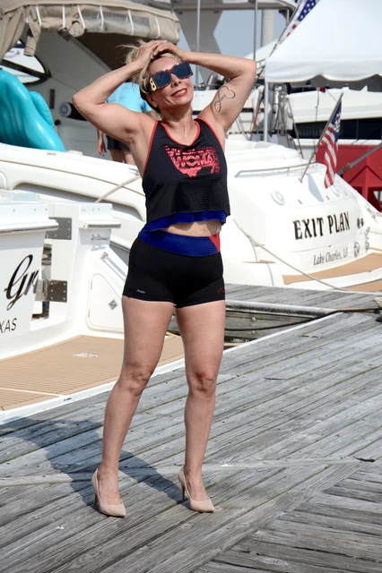 Wonder Woman Outfits 2 Piece Set,Workout- Athletic Shorts & Tank shirt Sz Small