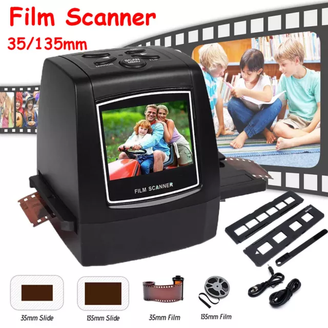 Film Scanner 35mm 135mm Slide Negative Converter Photo Digital Image Viewer 2.4"