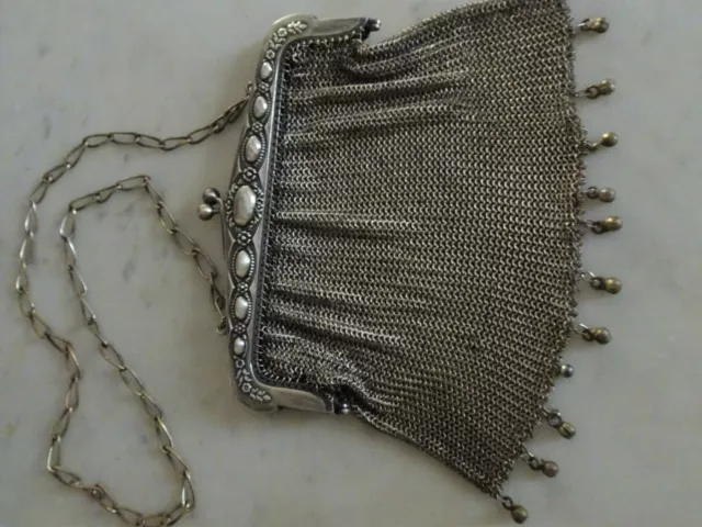 ORIGINAL BOLSO DE MALLA FINALES S XIX alpaca plateada / MESH BAG SXIX ORIGINAL BOLSO DE MALLA FINALES S XIX alpaca plateada / MESH BAG SXIX