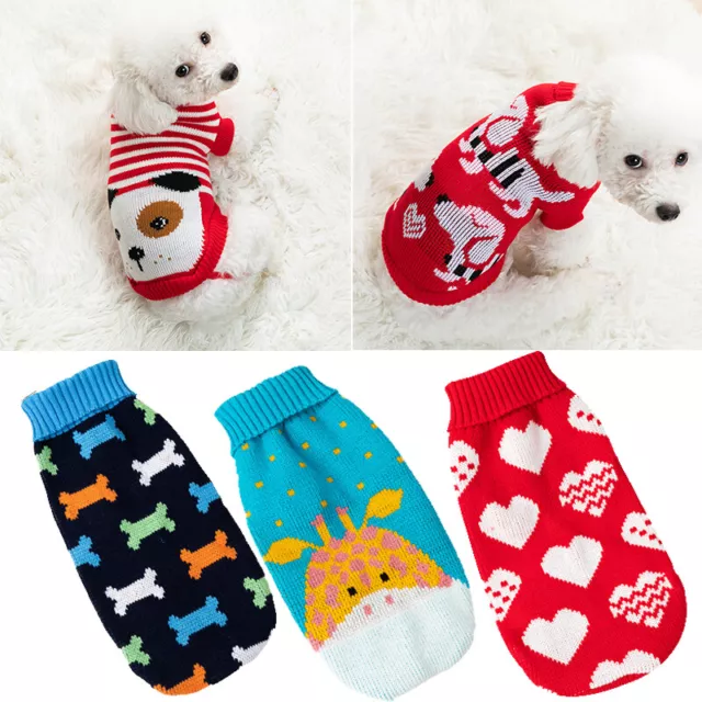 Pet Puppy Dog Cat Warm Sweater Vest Knitted Clothes Winter Coat Apparel Clothes