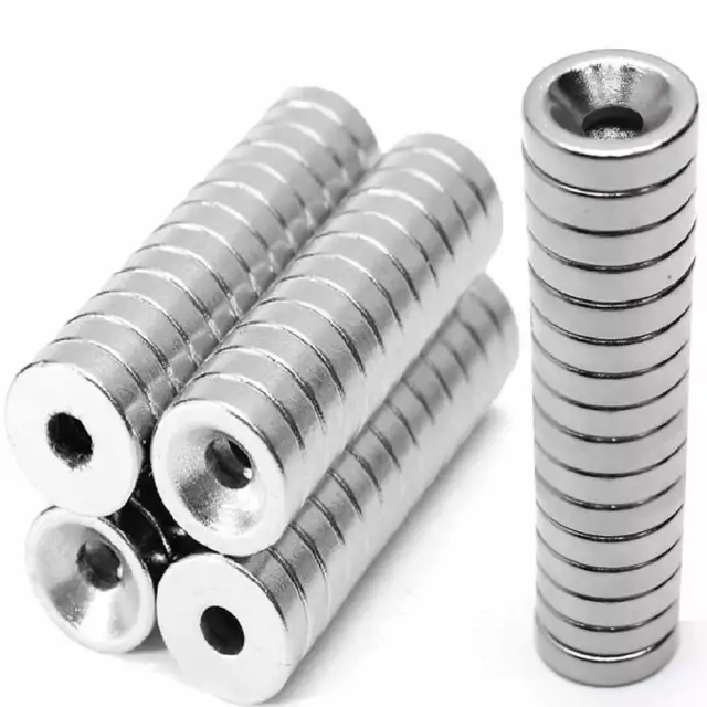 Neodymium Countersunk Ring Magnets *10mm x 3mm x 3mm* N35 Strong Disc Rare Earth