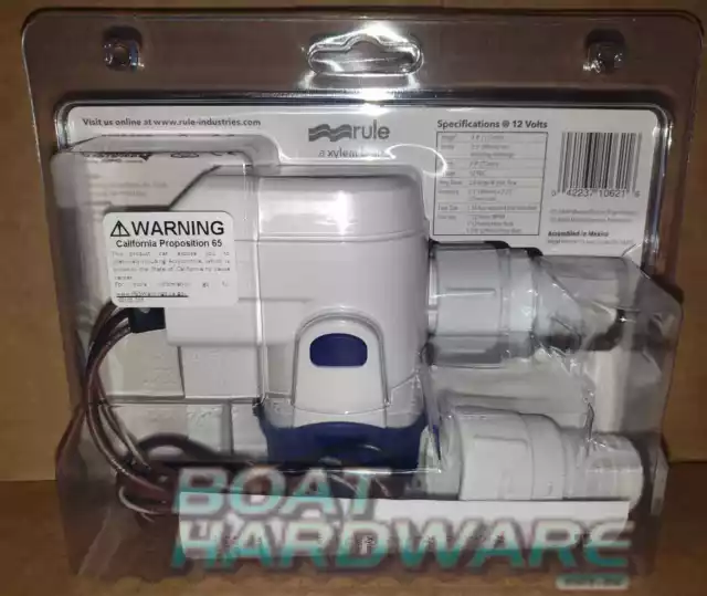 GENUINE Rule-Mate 12V BILGE PUMP 1100 GPH or 4164 LPH Fully Automatic 3YR WTY 2