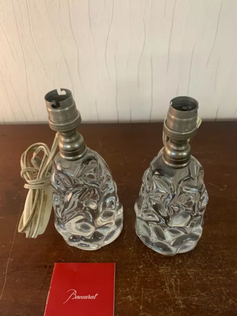 Paire de pieds de lampe en cristal de Baccarat (prix des deux) modèle1 2