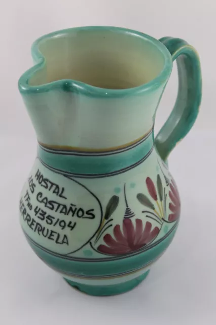 Jarra de ceramica PUENTE DEL ARZOBISPO Publicidad Hostal Los Castaños HERRERUELA
