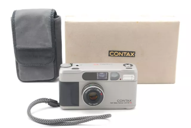 【 Mint in BOX 】 CONTAX T2 Titan Silver Point & Shoot 35mm Film Camera From Japan