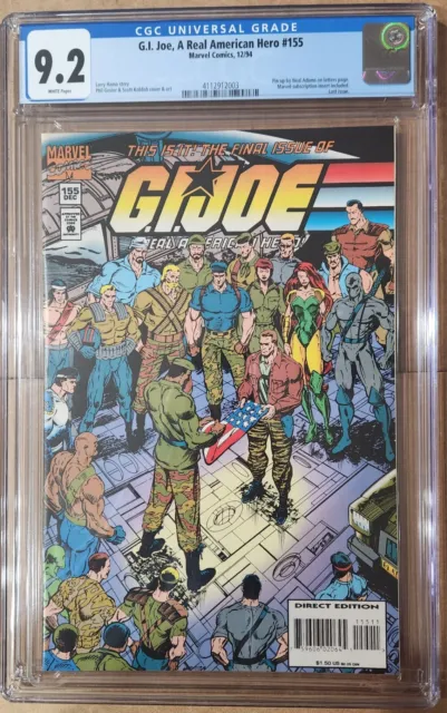 GI Joe #155 CGC 9.2 - WHITE PAGES -  Final Marvel Issue Low Print Run 1994