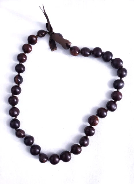 Kukui Nut Lei  Necklace Hawaiian Beige 32” Luau Celebration Graduation Wedding