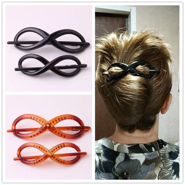 Fashion Hair Sticks Black Twist Type Plastic Hair Pin Clips Headwear Accessories
