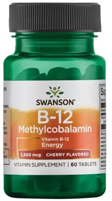 Swanson Vitamine B-12 Méthylcobalamine, 2500mcg Cerise - 60 Comprimés