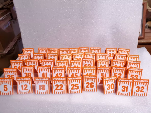 Individual WHATABURGER Restaurant Table Tent Numbers - Modern Glossy